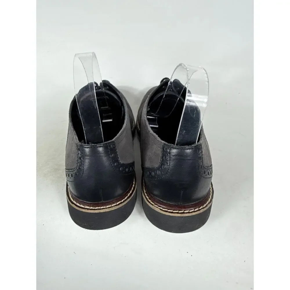 Cole Haan Franklin Two Tone Oxford Shoes Men's 10.5 Gray Black Suede Leather